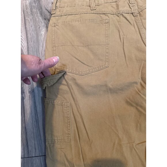 Mens Faded Glory Khaki Cargo Carpenters Pants 40X30 100% Cotton Casual Wear - Picture 7 of 7